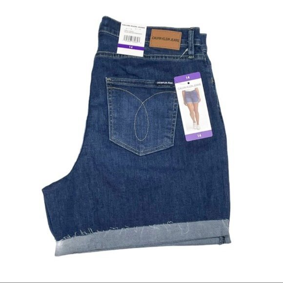 NWT CALVIN KLEIN Roll Cuff Denim Shorts - Picture 5 of 5